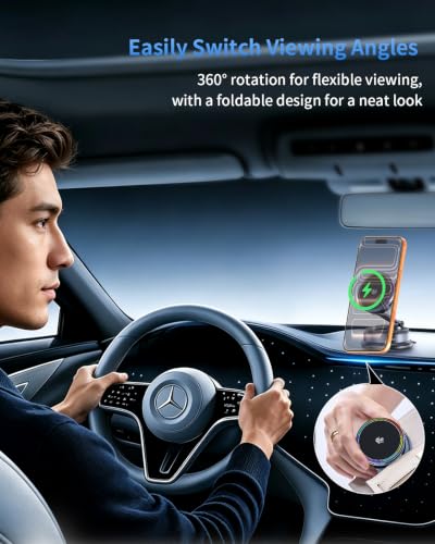 25W MagSafe Car Mount Charger, Qi2.2 Fast Charging Magnetic Phone Holder - Image 3