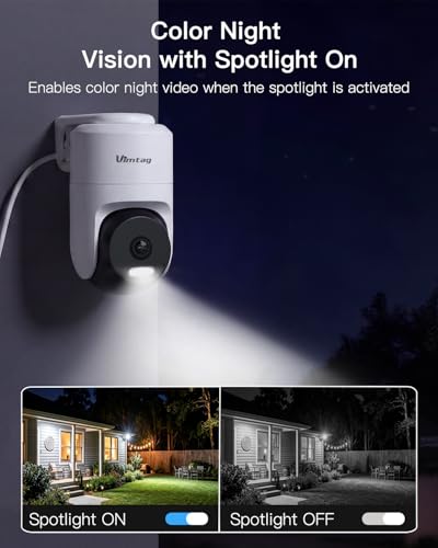 VIMTAG Pan/Tilt Outdoor Security Camera, 2.5K 4MP WiFi Home CCTV Camera, 360° View & Motion Tracking, Color Night Vision, 2-Way Audio, AI Detection Alarm, IP66, Cloud & SD Card Sto - Image 6