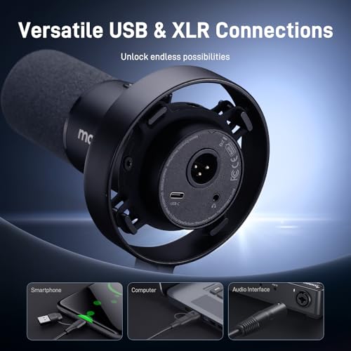 MAONO Dynamic Microphone-XLR USB Podcast Recording Mic with 192kHz/24bit