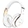 Bluetooth Headphones Over Ear, 6S Foldable Wireless Headphones with 6 EQ Modes, 40 Hours Playtime HiFi Stereo Headset with Mic, Soft Ear Pads, TF/FM for Cellphone/PC/Home (White & Gold)