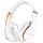 Bluetooth Headphones Over Ear, 6S Foldable Wireless Headphones with 6 EQ Modes, 40 Hours Playtime HiFi Stereo Headset with Mic, Soft Ear Pads, TF/FM for Cellphone/PC/Home (White & Gold)