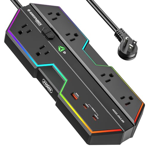 4000J Gaming Surge Protector Power Strip with USB Ports