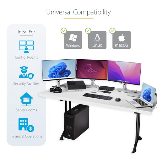 StarTech 4-Port KM Switch, Mouse Switching, Audio, TAA (P4A20132-KM-SWITCH)