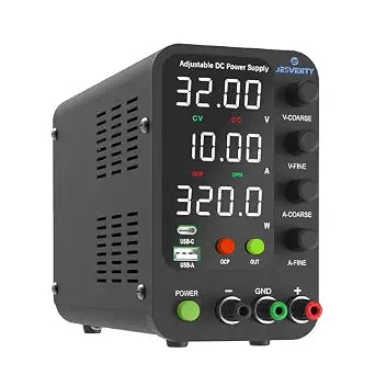 DC Power Supply Variable, 0-32V 0-10A Switching Bench Power Supply with 20W USB & Type-C Quick-Charge, Encoder Corase & Fine Adjustment Knob, Output Switch, 4-Digit LED Display - SPS-3010V