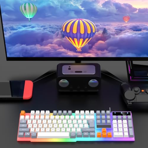 104 Keys= Gaming Keyboard and Mouse Combo with LED Backlit Quiet Computer Keyboard PC Keyboard USB Corded Keyboard