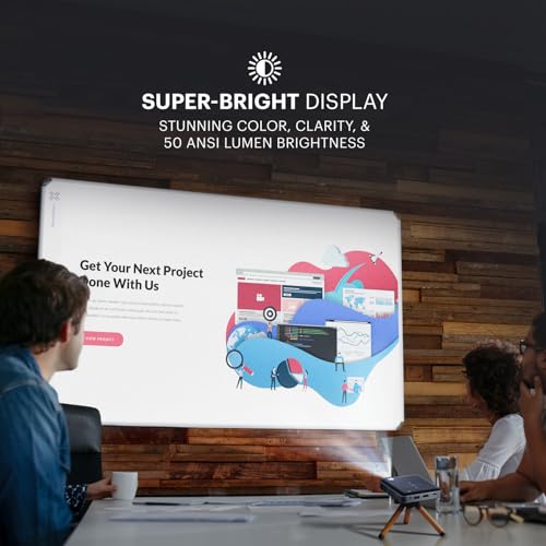 KODAK Luma 150 Type 4 Pocket DLP Pico Projector Kit, Mini Projector, Black