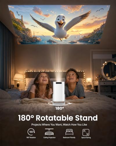 Mini Portable Projector with WiFi Bluetooth, Built‑in Android 14 Apps
