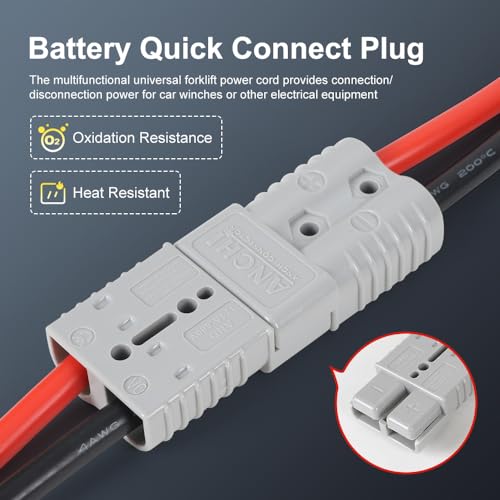 50Amp Power Connector Plug 50A Quick Connect Disconnect 600 V,10AWG 6.56ft Cable with O-Ring (50A 2M 2Pcs)