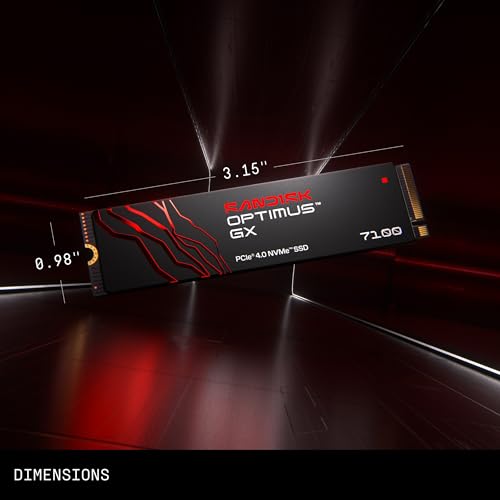 Sandisk 1TB Optimus GX 7100 NVMe SSD, PCIe Gen 4, M.2 2280, Up to 7250 MB/s Read, SDSP71100TAN