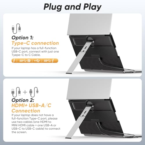 Laptop Screen Extender, 15.6” FHD 1080P Portable Monitor for Laptop, 0.2" Ultra-Thin Display with 100% sRGB, Dual Screen Extender for 13–17” Laptops, Plug & Play for Windows/Mac/Chrome/Android - Image 6