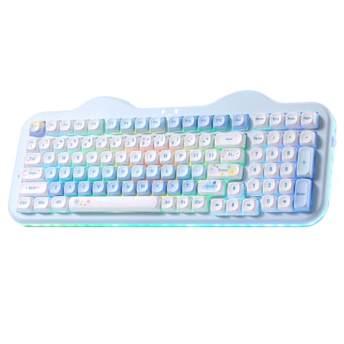 YUNZII C98 Cute Cake Wireless Mechanical Keyboard(Blue, Milk Switch) - Image 2