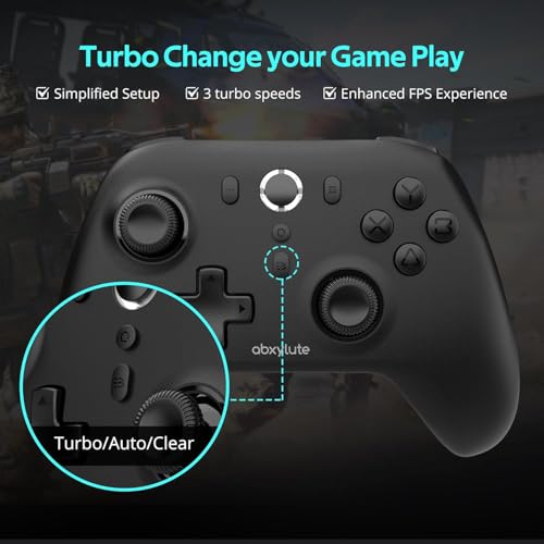 abxylute C6 Wireless PC Controller, Bluetooth Game Controller -1000Hz Polling Rate- Hall Effect Joystick for Windows PC, Switch 1&2, Steam Deck, Android TV/Mobile, iOS, MAC &Tesla Vibration Turbo Lightweight