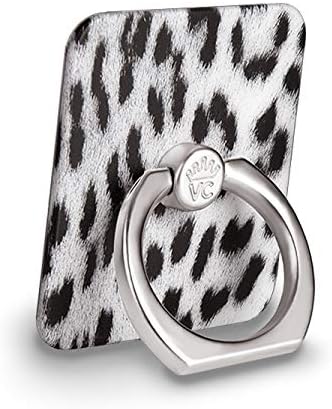 Velvet Caviar Cell Phone Ring Holder - Finger Ring & Stand - Improves Phone Grip Compatible with iPhone, Galaxy and Most Cases (Except Silicone/Leather) - Snow Leopard