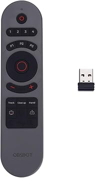 OBSBOT Tiny 2 Remote Control, Smart Remote for Tiny 2/Tiny 2 Lite/Tiny 4K/1080P Webcam, Wireless Connection via USB Receiver, Combination of Remote Control and Presentation Clicker