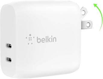 Belkin 40W Dual USB C Charger Block, Fast Charging for Travel