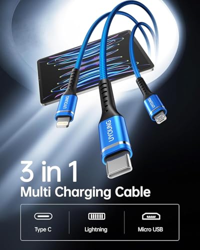 Multi Charging Cable, 3 in 1 Charger Cable Long Charging Cords 10FT 2Pack - Image 3