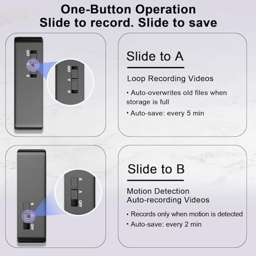 Mini Camera 1080P HD - No WiFi Camera - Portable Tiny Video Recorder with Loop Recording, Rechargeable Small Camera for Travel, Office, Warehouse(No App, No Bluetooth)