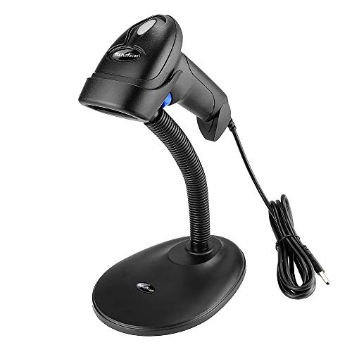 NetumScan Handheld USB 1D Barcode Scanner with Stand, Wired CCD for POS