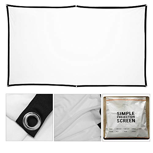60" x 106" Holographic Rear Projection Screen, with Mounting Foldable and Portable Anti Crease Indoor Projection Double Sided Video Projector Screen, for Projecting Halloween Videos, Film Night