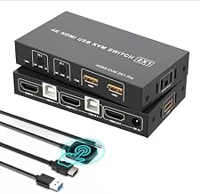 4K@60Hz HDMI KVM Switch 1 Monitor 2 Computers - Image 1