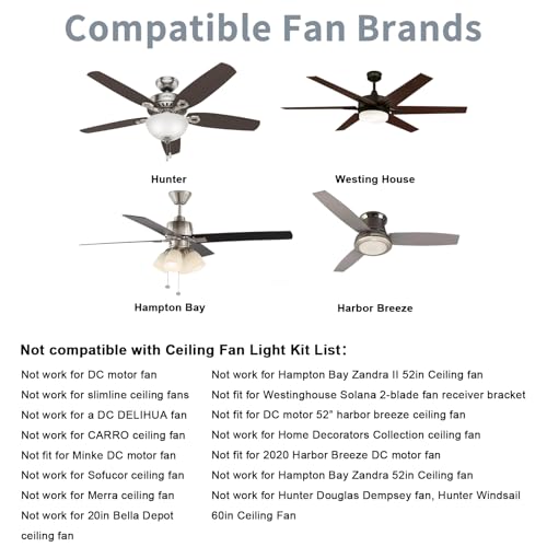 Universal Smart WiFi Ceiling Fan Remote Control Kit, Compatible with Alexa, Google Assistant and Smart Life App, No Hub Required DIMMER