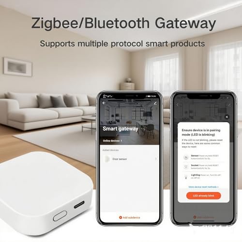 Tuya Smart Multi-Mode Gateway, Zigbee 3.0, Bluetooth Mesh, Smart Wireless Hub for Home Automation, 2.4GHz WiFi Only, APP Control, Compatible with Alexa, Google Assistant