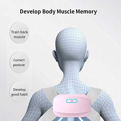 Intelligent Posture Corrector Back Posture Trainer Clavicle Spine Shoulder Correction Smart Tips Adjustable Length Back Support (Color : Pink) (White)