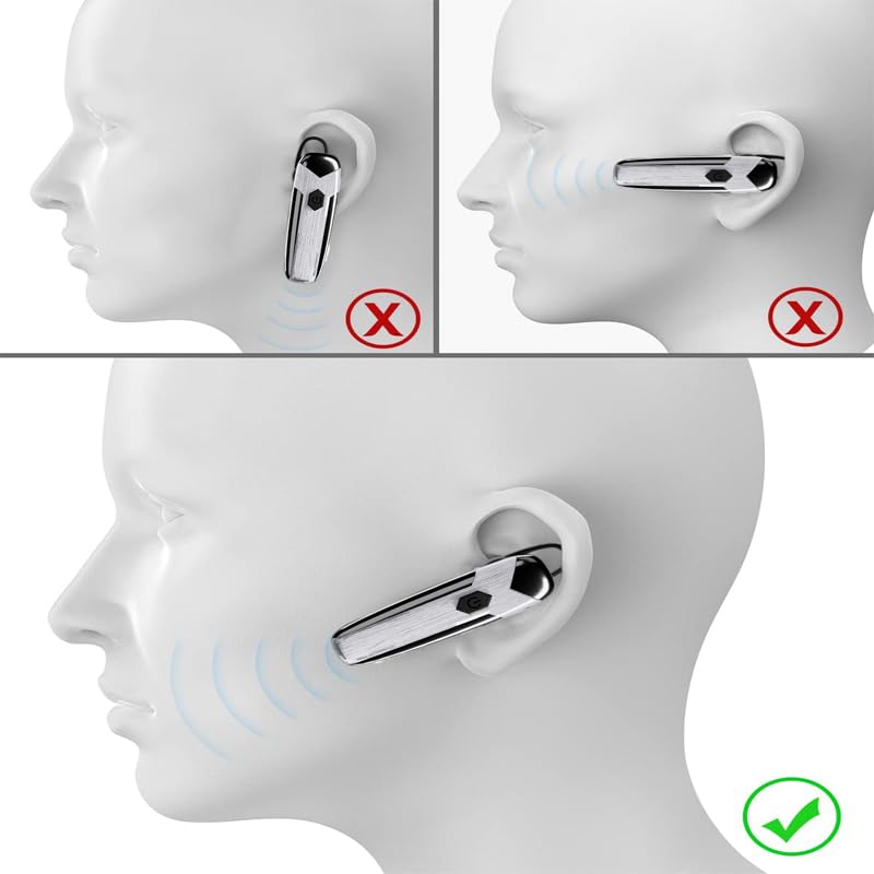 Bluetooth Headset V5.3 Single-Ear Earpiece with Wireless Microphone 48H Battery, Bluetooth Earpiece - Handsfree for Driving/Truck Drivers, Compatible with iPhone, Android, Samsung