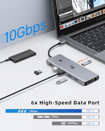Docking Station Dual Monitor 4K HDMI 13-in-1 USB C H | USB Hubs - Image 7