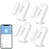 Tuya Zigbee Door and Window Sensor, Wireless Mini Contact Sensor, Requires Tuya Zigbee Hub, Smart Life Zigbee Connection, Compatible with Alexa/Google Assistant, 4Pack