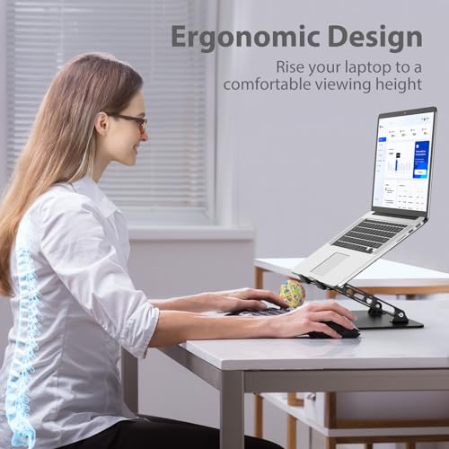 Adjustable Laptop Stand for Desk, Metal Laptop Riser | Computer Access - Image 3