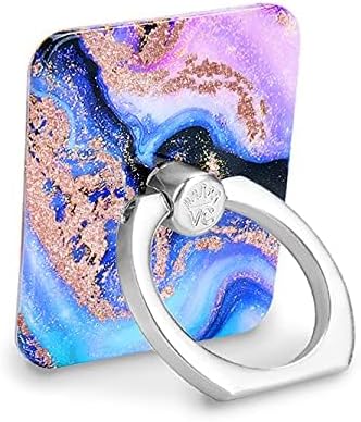 Velvet Caviar Cell Phone Ring Holder - Finger Ring & Stand - Improves Phone Grip Compatible with iPhone, Galaxy and Most Smartphones (Galaxy Glitter)