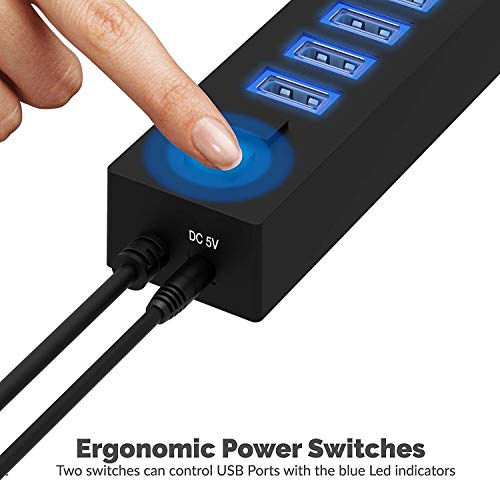 SABRENT 13-Port USB 2.0 Data Hub, Powered, 2 Switches (HB-U14P)