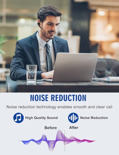 Bluetooth Headset with microphone, Wireless Bluetooth Earpiece for work