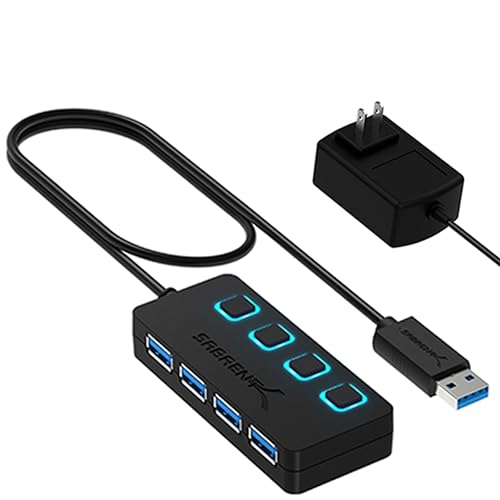 SABRENT 4-Port Powered USB 3.0 Hub, LED Power Switch | Charging & Powe - Image 2