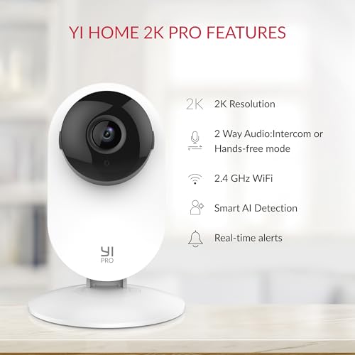 YI Pro 2K Home Security Camera 2Packs,2.4GHz WiFi with Smart Detection