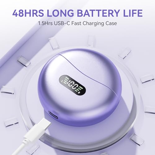 Clip-On Earbuds M79 Open Ear Ear Buds Wireless Headphones(Purple)