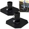 folosem 2 Pack Stationary Dock Bottom Pad, 8"x8" Dock Base Plate with 2-1/8" (5.3cm) Inner Diameter, Dock Pipe Post Leg Holder Bracket, Anti-Sinking Dock Hardware for Wooden & Aluminum Docks