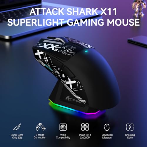 ATTACK SHARK X11 & X68 PRO HE Tri-Mode Wireless Gaming Keyboard Mouse Combo