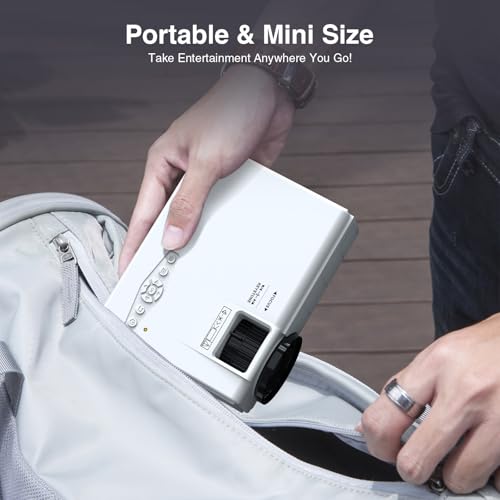 【Netflix Ready】PANSEBA Smart Mini Projector with 1080P HD, 5G WiFi & 2 Way Bluetooth, Portable Outdoor Movie Projector for Phone/Laptop/Games