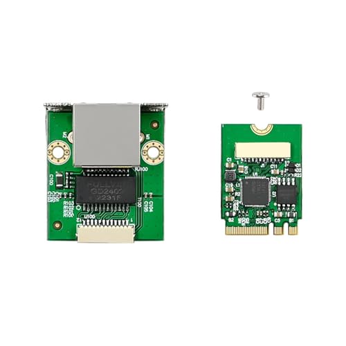 M.2 A+E Key to 2.5G Ethernet Adapter - NIC with Intel I226V, 100/1000/2500 Mbps RJ45 Stable Connection Cable Length 20cm, Compatible with OpenWRT | Windows | Linux | Server | PC | SBC (A+E with Screw)
