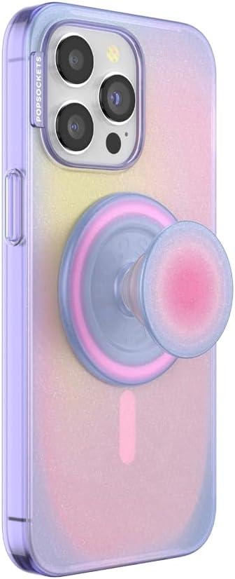 PopSockets iPhone 15 Pro Max Phone Case with MagSafe, Wireless Charging Compatible, Purple - Aura