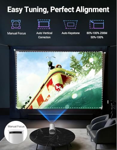 Mini Projector 210LM with WiFi 6 & BT 5.2 Native 720P HD Smart Projector