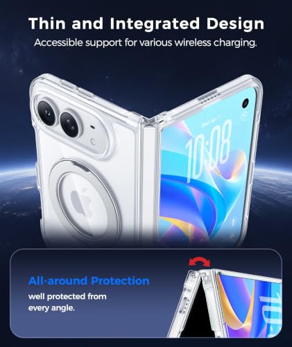 FNTCASE for iPhone Duo Case with 360 Spin Magnetic Stand Clear - Image 4