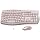 Wireless Keyboard and Mouse Combo, 2.4G Quiet Ergonomic Curved Keys(Pink)