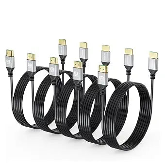 8K Slim HDMI Cable 10FT 5-Pack, Ultra High-Speed 48Gbps