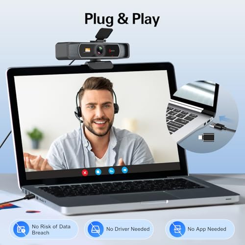 Angetube Wide Angle 4K Webcam for PC, 120° FOV Video | Computer Access - Image 6
