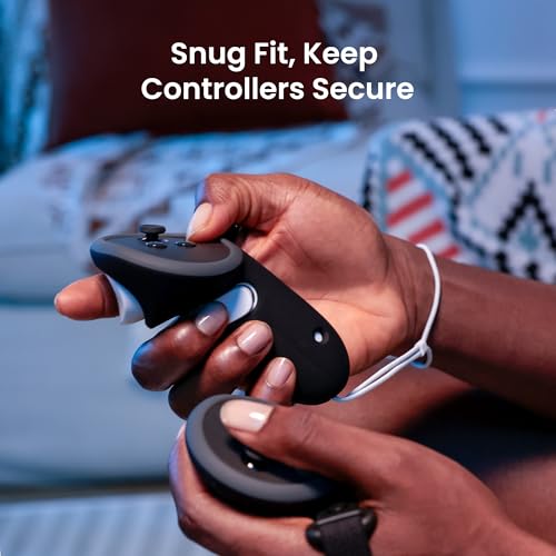 KIWI design Upgraded Controller Grips Protector Compatible with Oculus/Meta Quest 3 and V3 Face Pad for Quest 3