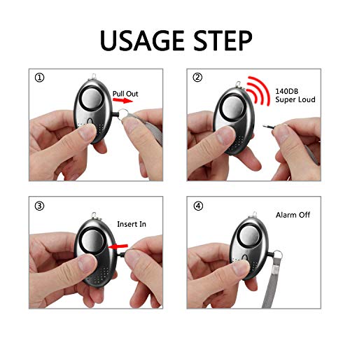 Personal Alarm for Women, 10Pcs 140dB Self Defense Keychain LED Light