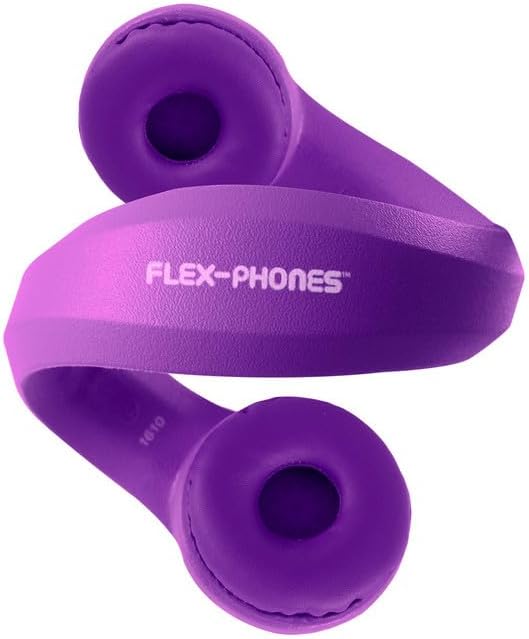 HamiltonBuhl Flex‑Phones Kids Foam Headphones 20‑Pack – Durable EVA Foam, Volume‑Limited 85 dB, Chew‑Resistant Dura‑Cord, Safe BPA‑Free Design for Classroom Use – Purple